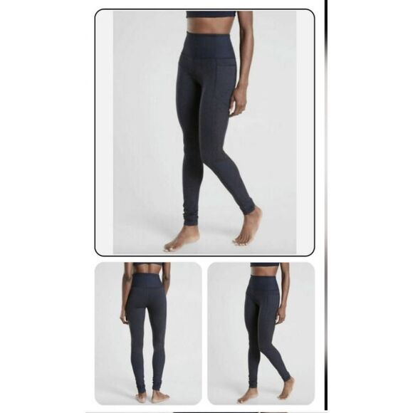 Athleta Pants - Navy Blue Athleta Exhale Heel Tight in Softluxe/ sz Med/ New Co…